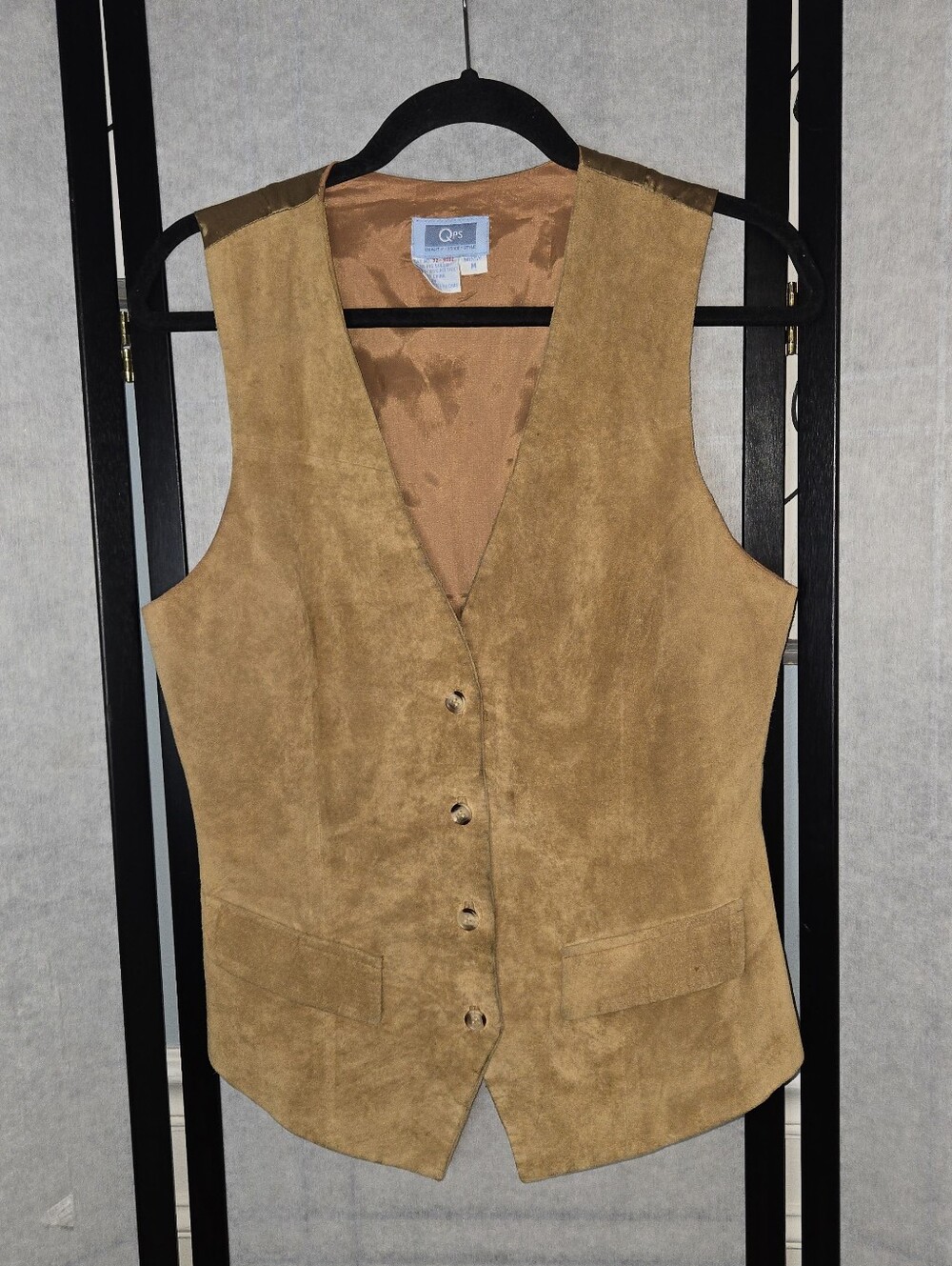 Vintage Women's Leather Suede Brown Vest Size Medium Western Festival Concert